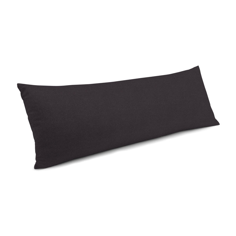 ClassicVelvet Lumbar Pillow Cover & Insert, 14" H x 48" W, Down Blend, Charcoal Gray