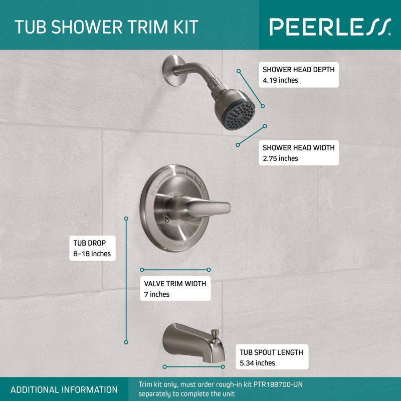 Core Tub & Shower Faucet, Brushed Nickel