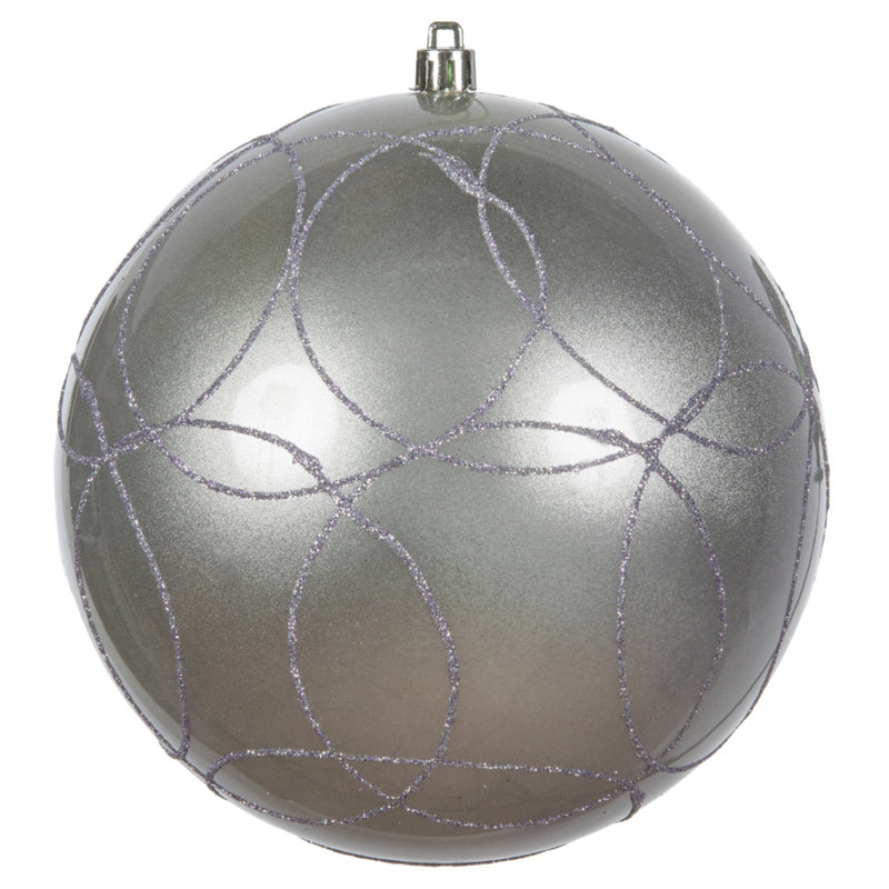Ornement boule bonbon avec cercle scintillant, Lilas