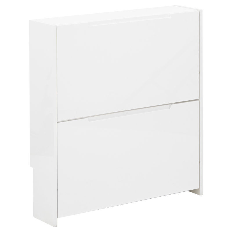 6 Pair Flip Down Shoe Storage, White