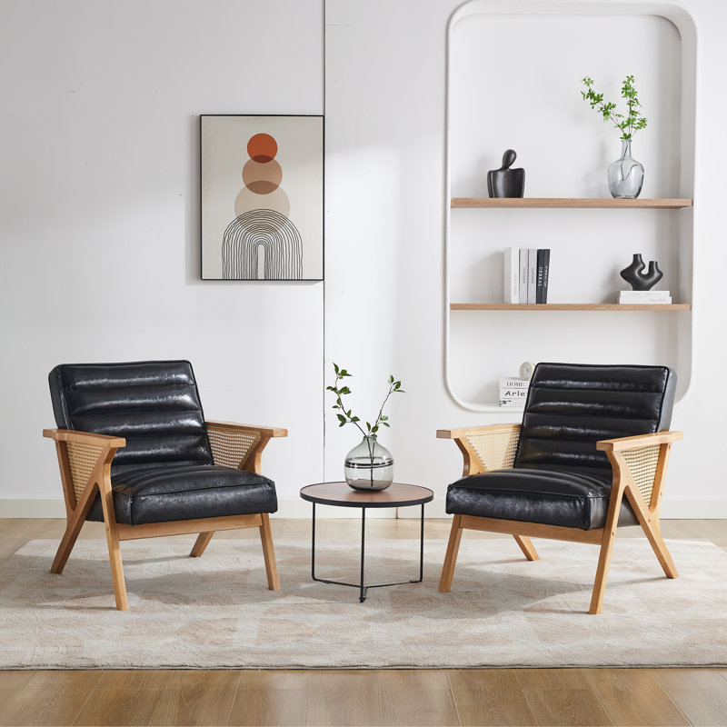 Waldemar Upholstered Armchair, Waldemar Black Leather