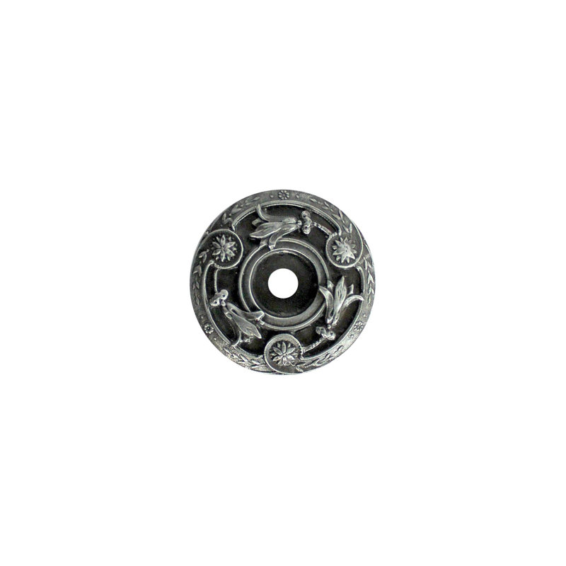 Jewel Metal Knob Backplate, Antique Pewter