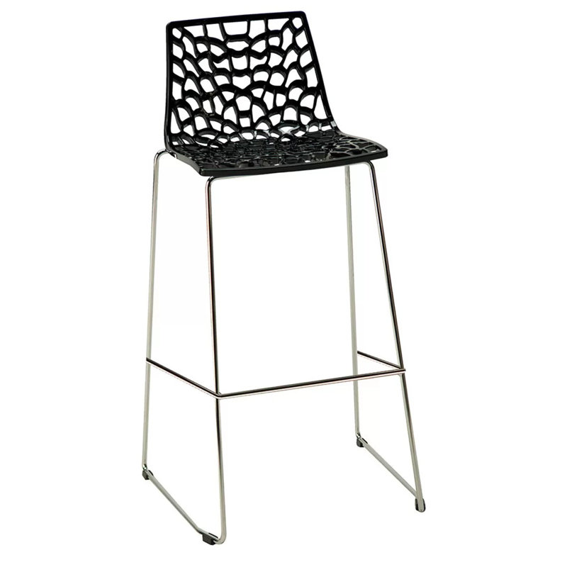 Tabouret de bar à hauteur fixe Spider - Perle brillante, Noir, noir, noir, noir