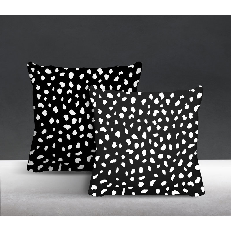 Coussin décoratif intérieur / extérieur, L 17 po x H 17 po, Noir