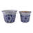 Stoneware Ceramic Planters with Scalloped Edge and Floral Relief Detail, Decorative Handcrafted Garden Accent Containers for Indoor or Outdoor Display, Set of 2