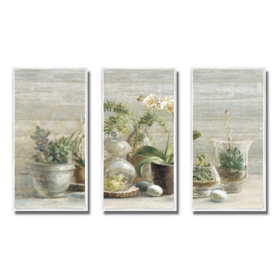 Composition of Orchids - Ensemble d'art mural sur toile traditionnel encadré de 3