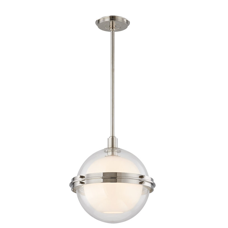 Northport 1 - Light Single Globe Pendant, 19.5" H x 18" W x 18" D, Polished Nickel