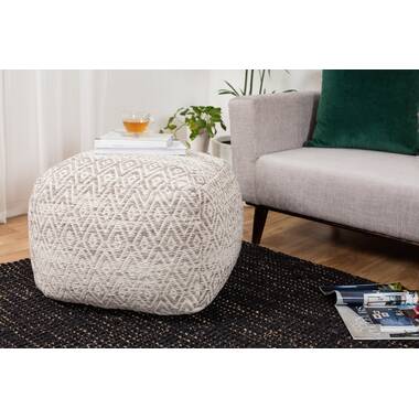 Highland Dunes Catherin Upholstered Beige Pouf & Reviews