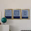Indigo Tile I - ensemble de 3 impressions sur toile encadrées-73082890-73082889