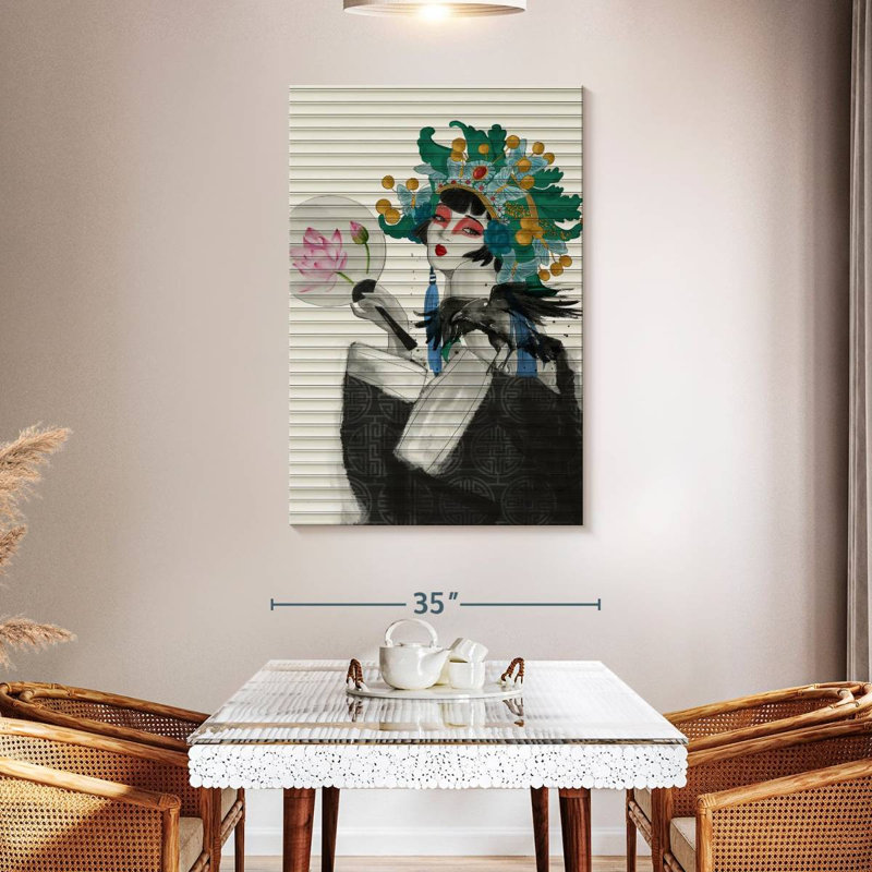 Portrait de femme japonaise Leisha, H 48 po x l 32 po