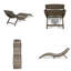 WOOD FOLDABLE CHAISE LOUNGE - GREY For Patio & Poolside-1049279122