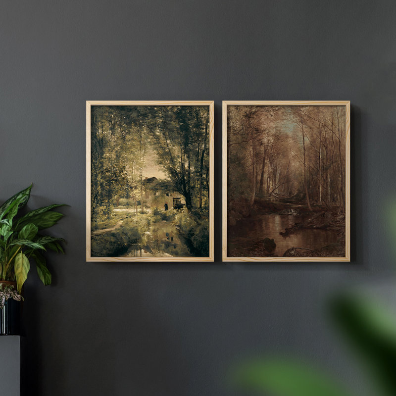 «Vintage Landscape VI», 2 pièces, Naturel, H 10 po x l 16 po