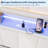 Daybed with Trundle & LED Light, Metal Twin Bed with Linen Headboard, Charging Station, White-469821660
