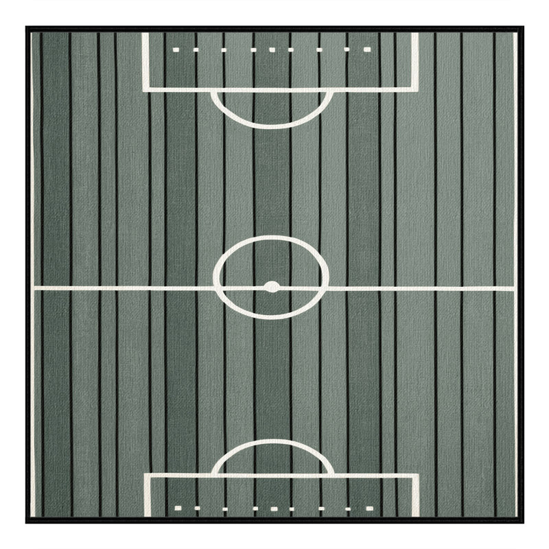 Washable Futsal Court Sports Area Rug, Square 3'