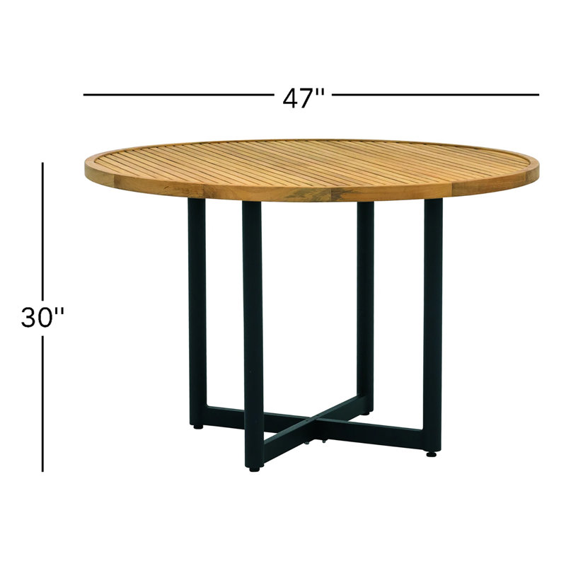Oden Rectangular Composite Top Dining Table With Umbrella Hole, 36" W x 67" L x 29.25" H 