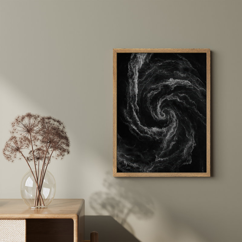 Reproduction d'art encadrée abstraite pour décoration intérieure moderne - 11 po x 14 po, H 14 po x l 11 po, Naturel