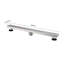 Drain de douche linéaire 36 po avec grille quadrato amovible, drain de plancher en acier inoxydable nickel brossé avec crépine