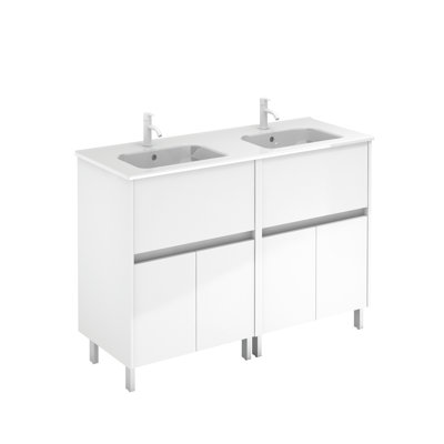 48'' Double Bathroom Vanity with Ceramic Top