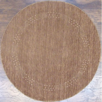 One-of-a-Kind 5' Round Wool Area Rug in Brown