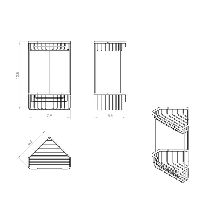 Serviteur de douche Tubeeuse, H 12,91 po x l 7,87 po x p 5,91 po