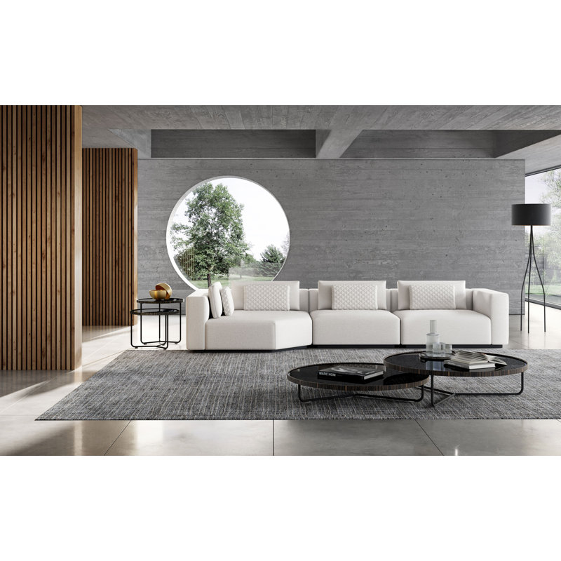 Canapé et méridienne modulaire en tissu de performance révolutionnaire de 155 po Ayton, Face à la droite