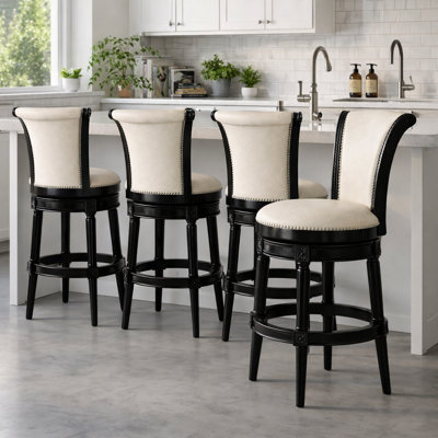 Ted Solid Wood Swivel Bar Stool