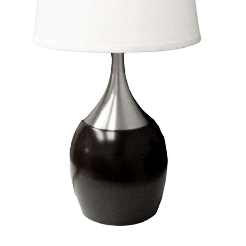 Lampe de table 24 po avec abat-jour blanc 24 po, Espresso