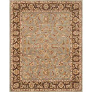 Talmo Oriental Handmade Tufted Wool Blue/Brown Area Rug