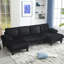 Canapé en U avec siège surdimensionné, canapé 4 places avec méridienne double, mobilier intérieur confortable et spacieux pour le salon, appartement-129334028