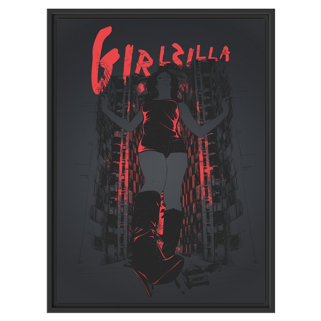 Gerahmtes Wandbild Girlzilla black