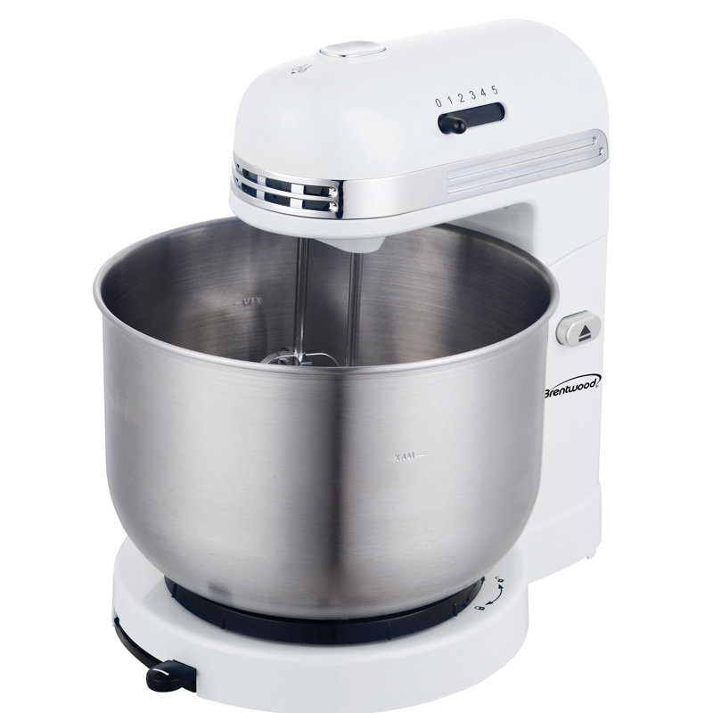 Brentwood 5 Speed 3.5 Quarts Stand Mixer, White