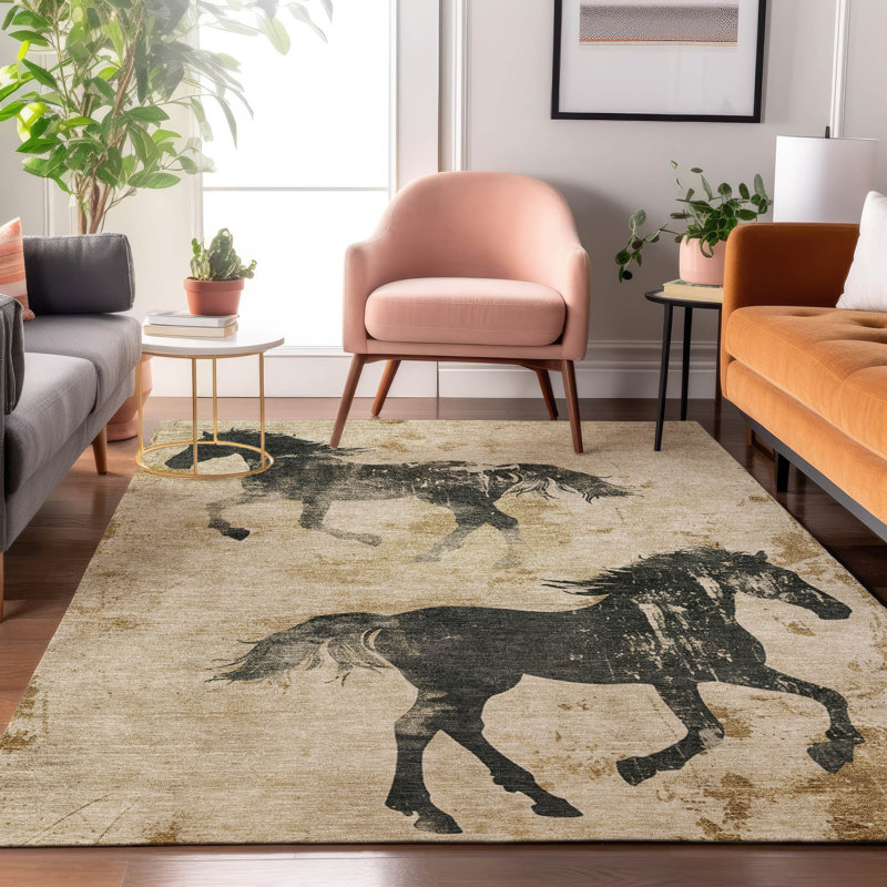 Premium Machine Washable Varroville AMF1717 Animal Rug, Rectangle 3' x 5'