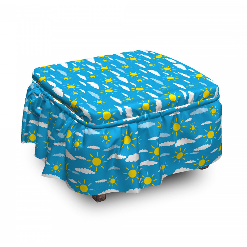 Housse pour repose-pieds soleil et moelleux clouds