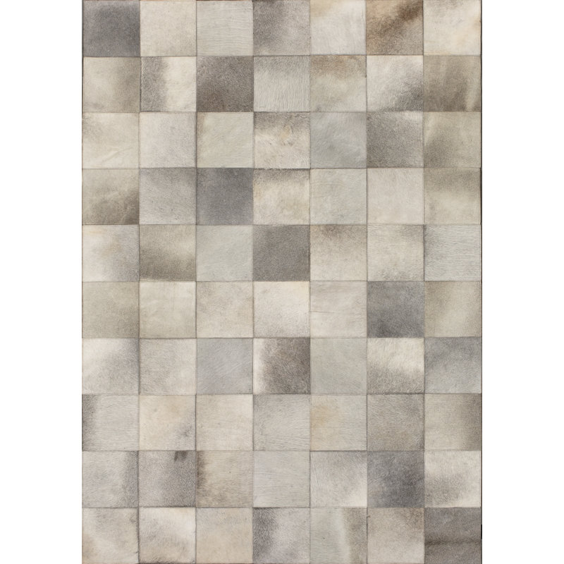 Teague Geometric Cowhide Area Rug, Rectangle 170 x 240cm