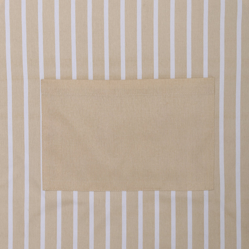 Striped Bib Apron, Beige Striped