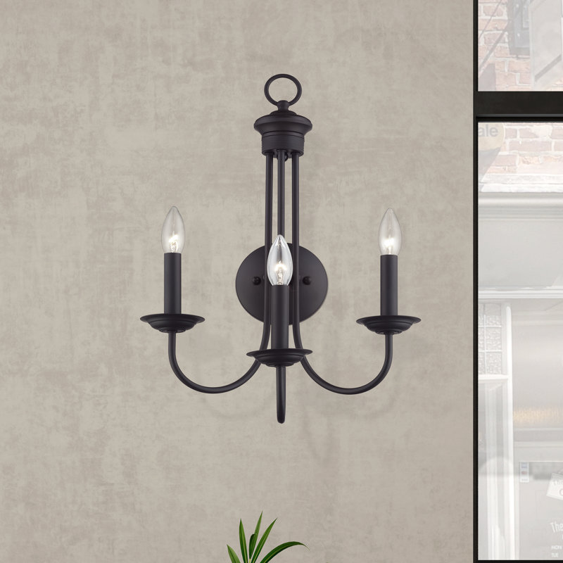 Très grande applique murale noire 3 lumières, Bronze