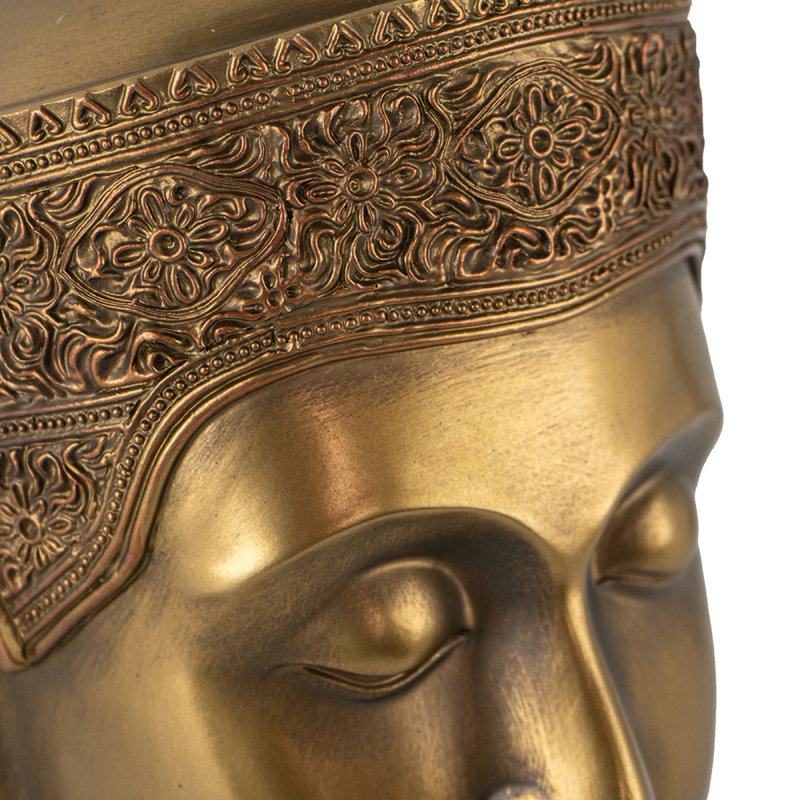 Tête de statue de Bouddha 6,3 x 7,5 x 14,2 po