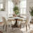 Aurora 47‘’/53‘’/59‘’ Farmhouse Round Sintered Stone Dining Table - Sculptural Solid Hardwood Pedestal For 4-8-354135553-354135552