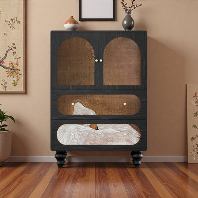 French Vintage Solid Wood Drawer Storage Cabinet