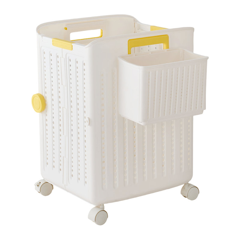 Plastic Laundry Basket, White, 45 cm H x 34 cm W x 23 cm D