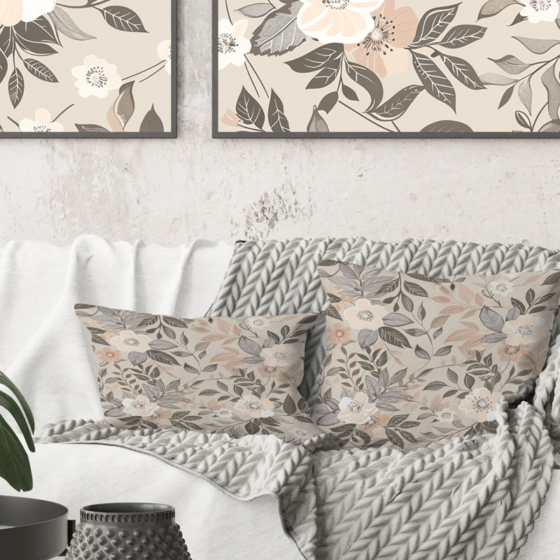 Pastel Paradise Flower I - coussin décoratif bohème, Carrée, H 18 po x l 18 po