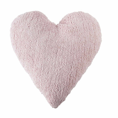 Heart Cotton Blend Reversible Throw Pillow