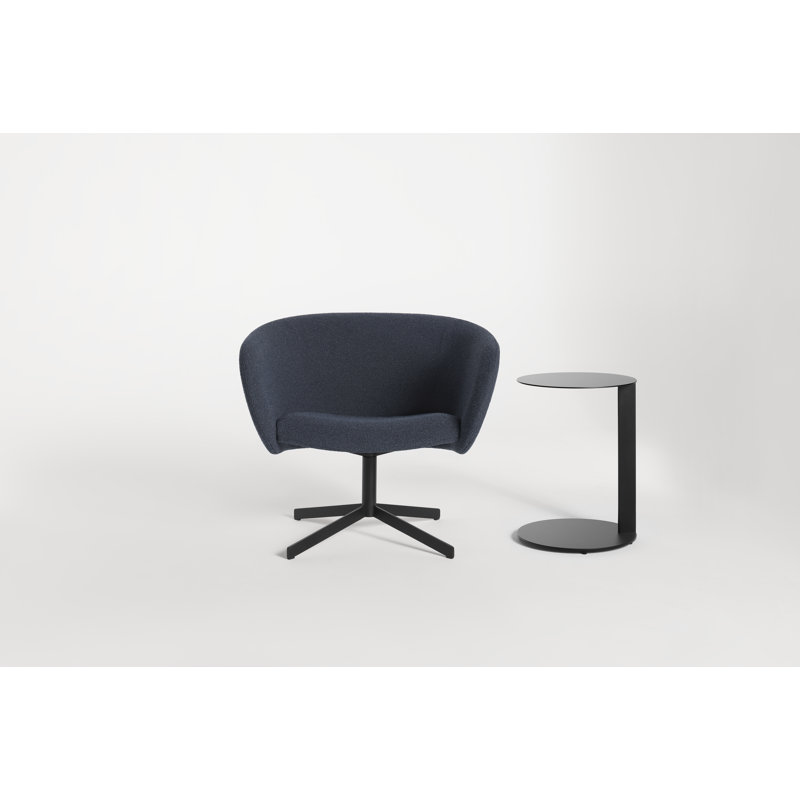 Close Encounter Swivel Barrel Chair, Elora Navy Viscose 