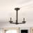 Dalleas 3-Light Bronze Convertible Chandelier with Clear Glass Shades-1755551005