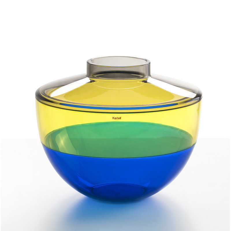 Shibuya Table Vase, Gray/Yellow/Blue