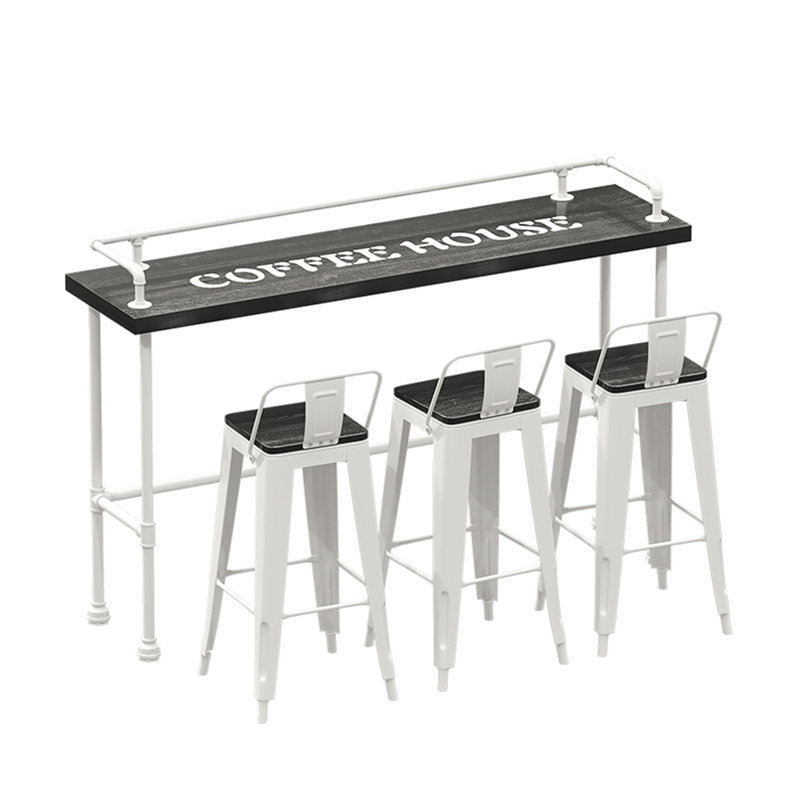 Ensemble de salle à manger rectangulaire L 70,9 po x l 17,8 po Karez, Blanc, Blanc / noir, 3