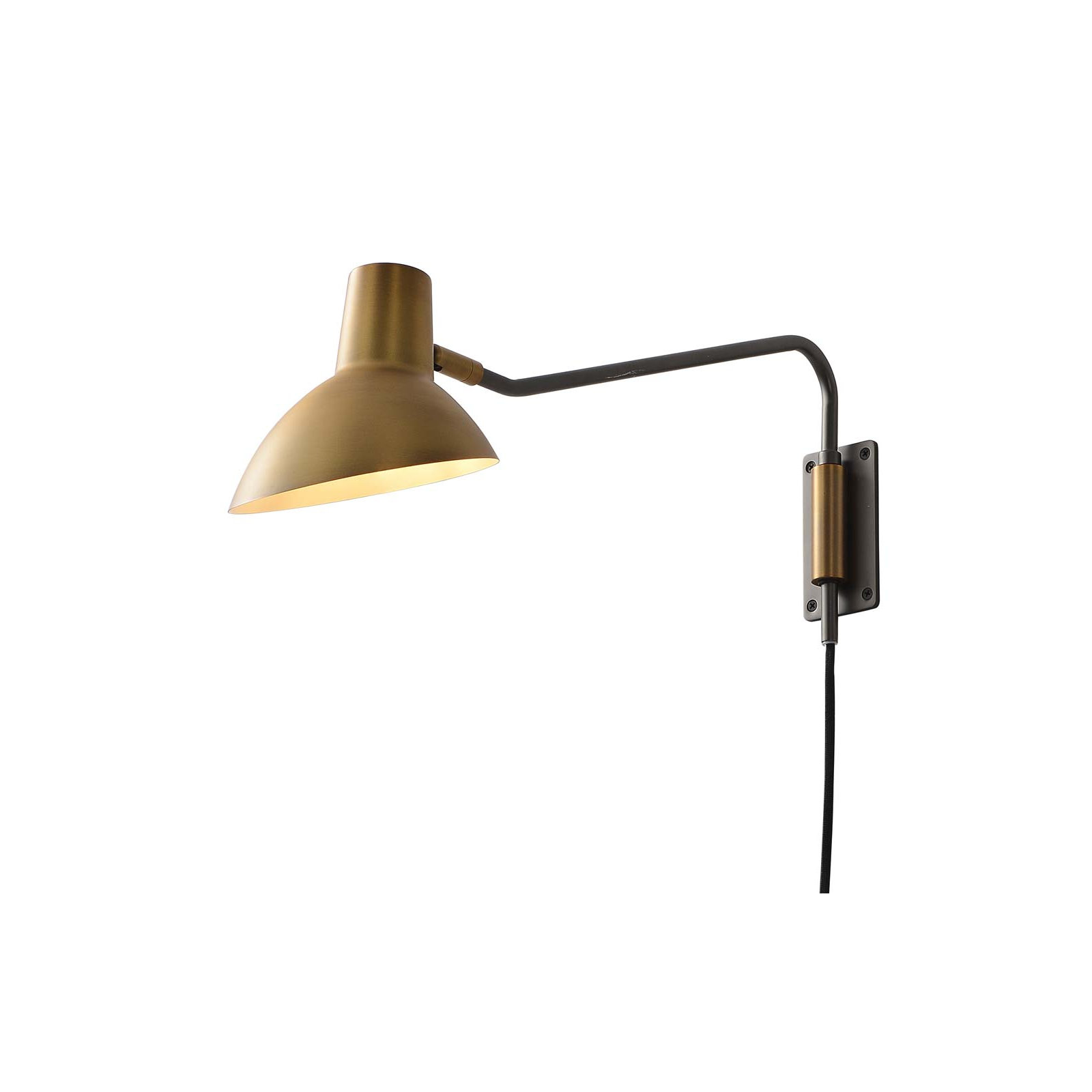 Swing Wall Light - Plug-in, Dimmer Switch, Brushed Brass
