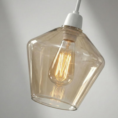 17.5cm H Glass Novelty Lamp Shade in Amber