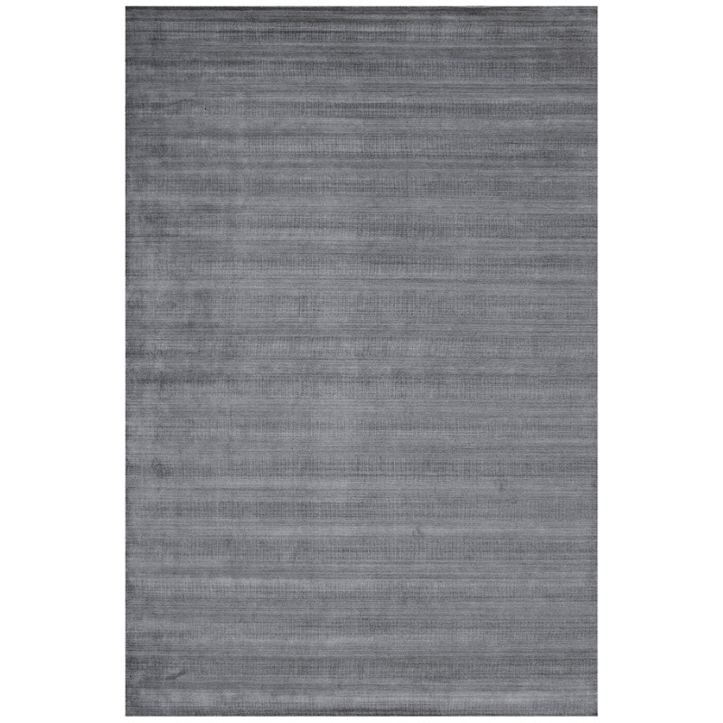 Tapis gris de haute qualité noué à la main, Rectangle 4 pi x 6 pi