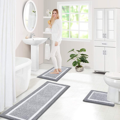 Ultra Soft 3-Piece Set Rectangle Bath Rug